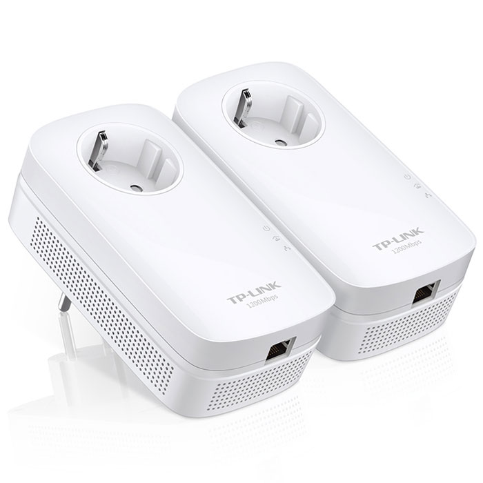 TP-Link TL-PA8010PKIT AV1200 комплект адаптеров Powerline со встроенной розеткойTL-PA8010PKIT TP-Link TL-PA8010PKIT AV1200 комплект адаптеров Powerline со встроенной розеткойTL-PA8010PKITБлагодаря гигабитному порту Ethernet комплект адаптеров TP-Link TL-PA8010PKIT AV1200 позволит подключать к высокоскоростному Интернету ресурсоёмкие устройства, обеспечивая плавную передачу потокового Ultra HD-видео. Это эффективное решение для создания домашней развлекательной сети.Благодаря технологии MIMO комплект адаптеров TL-PA8010P KIT может использовать 3 типа проводки, включая провода под напряжением, нейтральные провода и провода заземления, создавая множество каналов для передачи данных, а также более быстрое и стабильное соединение.Благодаря гигабитному порту Ethernet комплект адаптеров TL-PA8010P KIT позволит подключать к высокоскоростному Интернету ресурсоёмкие устройства, обеспечивая плавную передачу потокового Ultra HD-видео. Данная возможность делает данную модель идеальным решением для создания домашней развлекательной сети.Подключите один адаптер Powerline к маршрутизатору, а другой адаптер к розетке в другой комнате, соединив его с вашим сетевым устройством по кабелю Ethernet - и всё готово! Встроенная розетка с выходной мощностью до 16А позволит использовать адаптер Powerline для подключения дополнительных устройств или удлинителей, как если бы это была нормальная розетка.Технология модуляции: OFDM (PLC)Шифрование: 128-битное шифрование AESКнопка PairСтандарты и протоколы: HomePlug AV2, HomePlug AV, IEEE1901, IEEE802.3, IEEE802.3u, IEEE802.3abЭнергопотребление: 6 ВтСветодиодный индикатор: PWR, PLC, ETH
