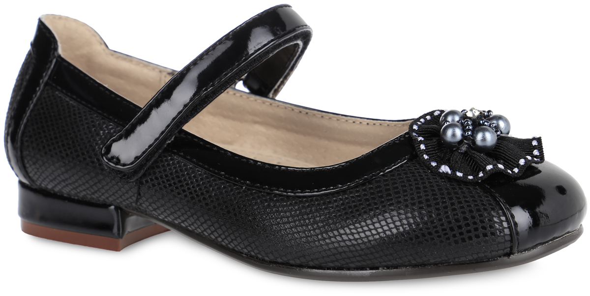Туфли для девочки Аллигаша, цвет: черный. 12-262. Размер 31