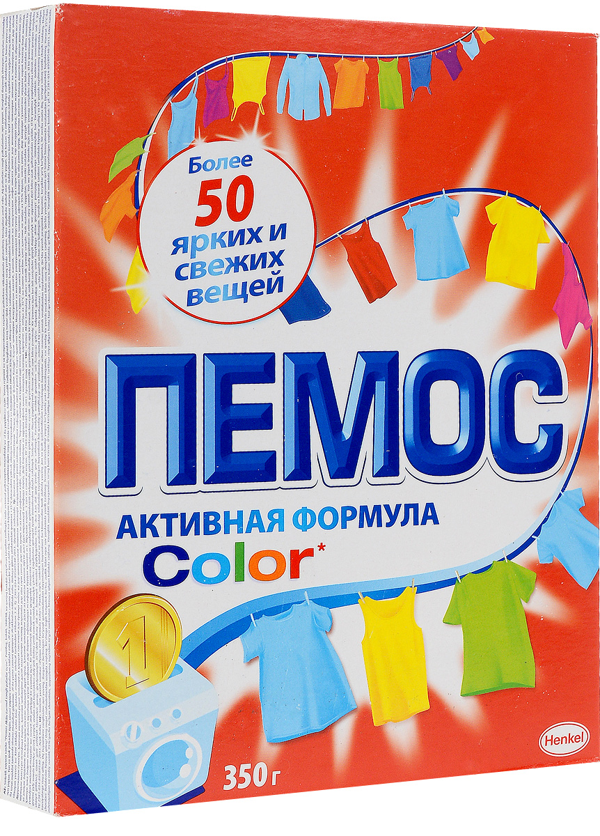 Порошок стиральный Pemos. Color, для стирки цветного белья, 350 г935180 Порошок стиральный Pemos. Color, для стирки цветного белья, 350 г935180Pemos. Color - стиральный порошок с эффективной формулой, которая отлично отстирывает различные загрязнения. Проникая между волокнами ткани, он растворяет и удаляет грязь, а содержащиеся в его формуле специальные компоненты сохраняют цвета ткани яркими.