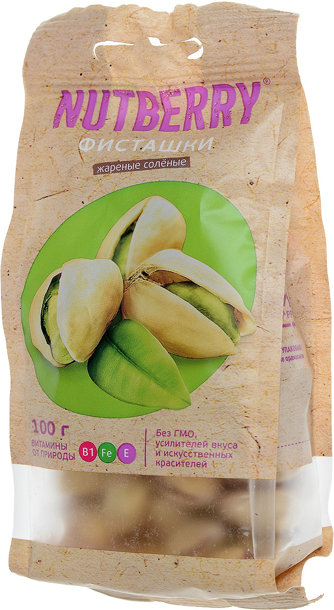 Nutberry фисташки жареные соленые, 100 г4620000676096 Nutberry фисташки жареные соленые, 100 г4620000676096Фисташки Nutberry способны помочь в период больших физических и умственных нагрузок, так как активизируют работу мозга и в то же время оказывают тонизирующее и общеукрепляющее действие на весь организм.