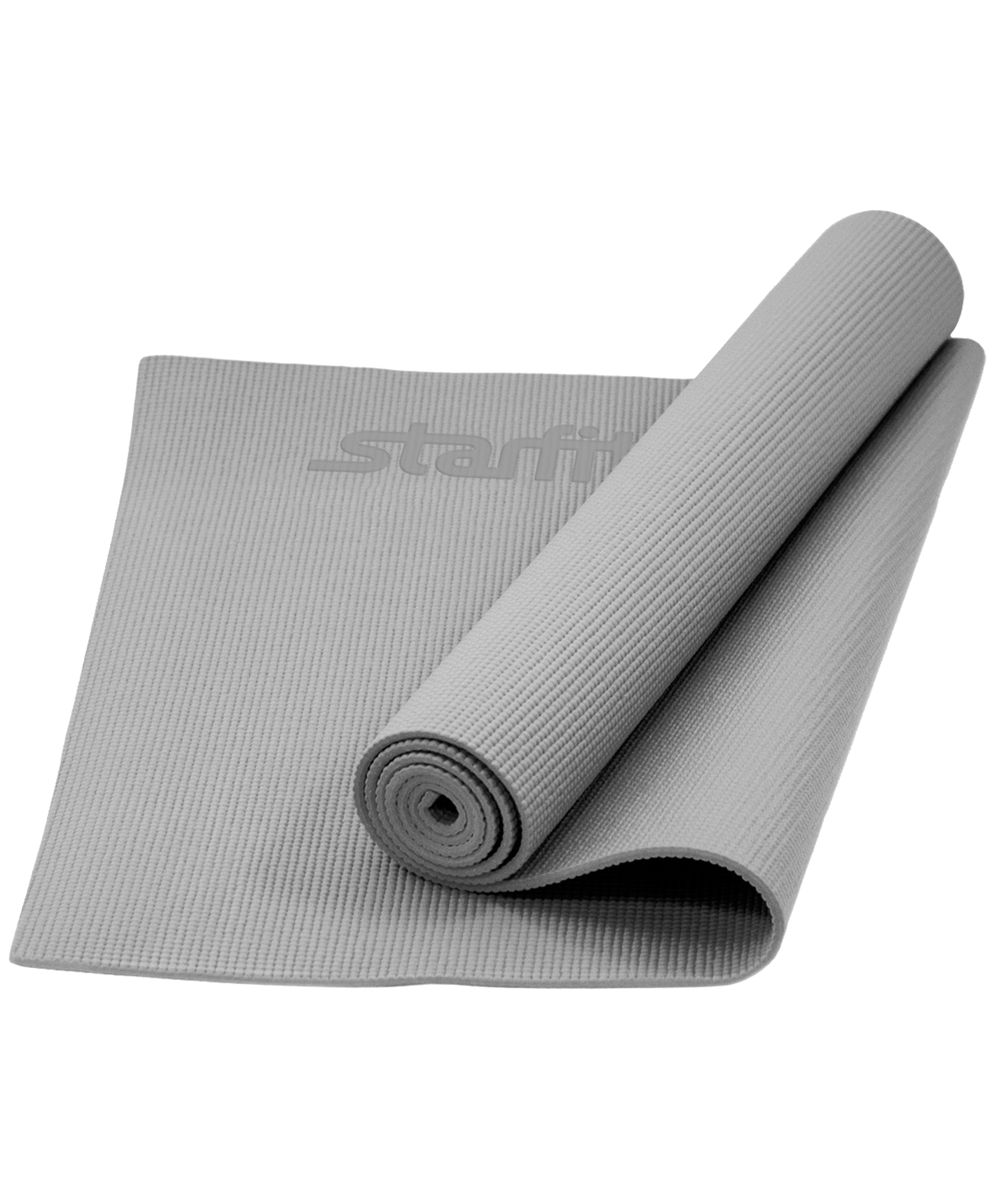 Коврик для йоги Starfit FM-101, цвет: серый, 173 x 61 x 0,5 см starfit bk 102 racer
