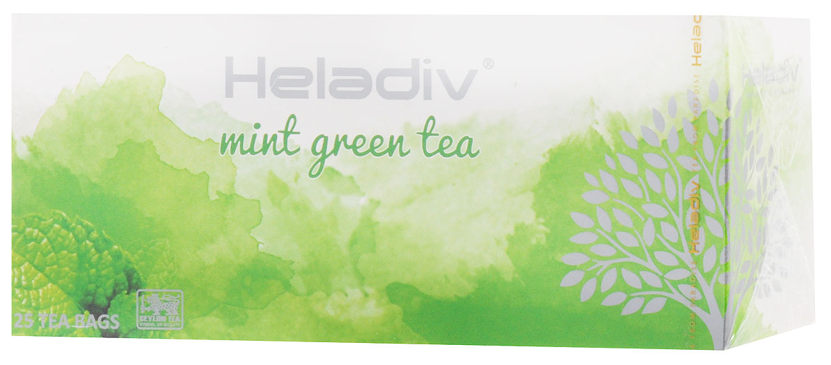 Heladiv Mint Чай зеленый в пакетиках с ароматом мяты, 25 шт4791007008545 Heladiv Mint Чай зеленый в пакетиках с ароматом мяты, 25 шт4791007008545Сочетание элитного цейлонского чая с ароматом мяты в Heladiv Mint подарит вам незабываемое ощущение легкости. Пакетированный зеленый чай обладает приятным вкусом, насыщенным ароматом мяты и ярким настоем.