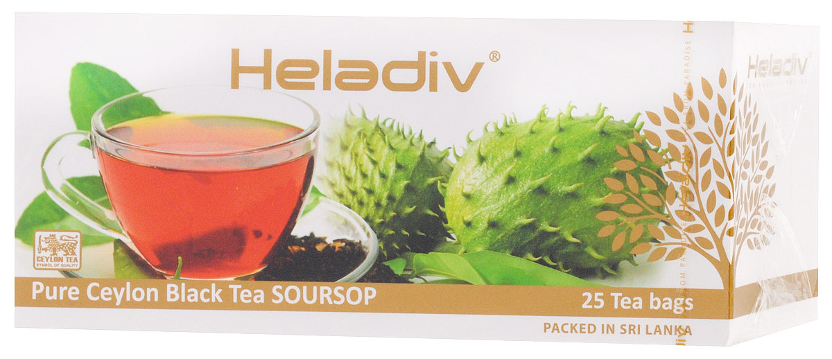 Heladiv Peko Soursop Black Tea чай черный в пакетиках с саусепом, 25 шт4791007010616 Heladiv Peko Soursop Black Tea чай черный в пакетиках с саусепом, 25 шт4791007010616Heladiv Peko Soursop - черный чай крупнолистовой стандарт РЕКОЕ с добавлением фрукта саусеп. Необыкновенный аромат черного цейлонского чая и тропического фрукта оставит экзотическое послевкусие в течение всего дня.
