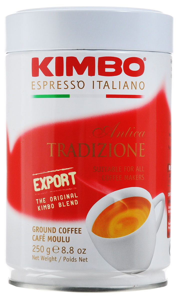 Kimbo Export Antica Tradizione молотый кофе, 250 г8002200101053 Kimbo Export Antica Tradizione молотый кофе, 250 г8002200101053Кофе Kimbo Export Antica Tradizione с интенсивным ароматом - это смесь превосходной бразильской Арабики и африканской Робусты средней обжарки. Напиток прекрасно подойдет как для бодрого начала утра, так и для поддержания энергии в течение всего дня.
