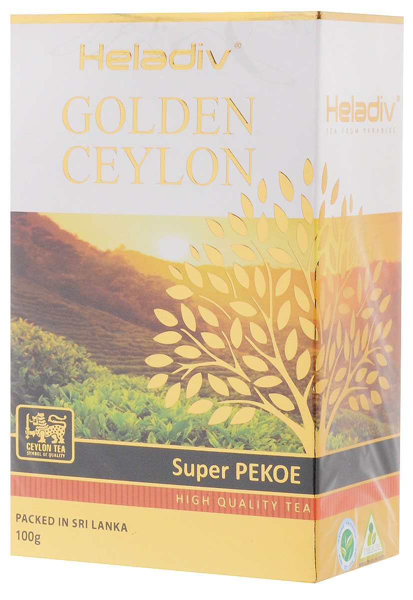 Heladiv Golden Ceylon Super Pekoe чай черный листовой, 100 г4791007010722 Heladiv Golden Ceylon Super Pekoe чай черный листовой, 100 г4791007010722Heladiv Golden Ceylon Super Pekoe - эксклюзивный сорт черного чая высшей категории, в состав которого входят только верхние листочки, собранные на элитных плантациях Шри Ланки. Этот крепкий настой с мягким, деликатным вкусом и насыщенным ароматом создает отличный настрой на весь день, заряжает положительными эмоциями.
