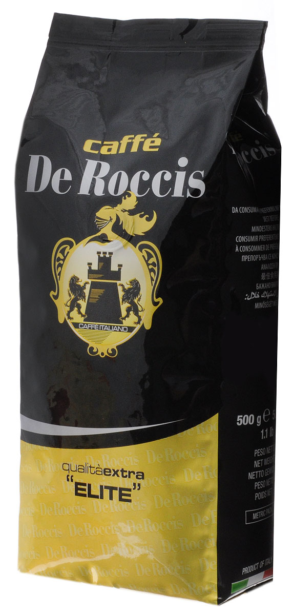 De Roccis Extra Elite кофе в зернах, 500 г8016115000615 De Roccis Extra Elite кофе в зернах, 500 г8016115000615Кофейная смесь De Roccis Extra Elite составлена из дорогих сортов Арабики с мягким сладким ароматом и деликатным бархатным вкусом. Этот кофе подойдет для любителей изысканного эспрессо.