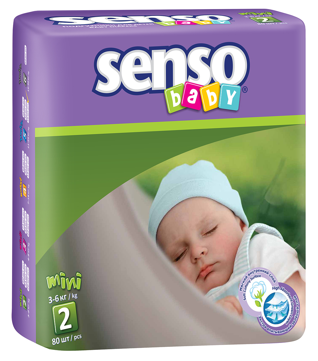 Senso Baby Подгузники Mini 3-6 кг 80 шт