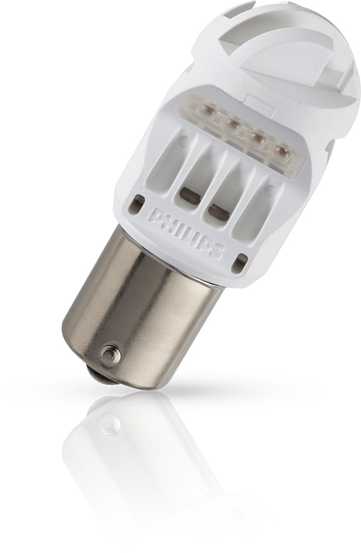 Сигнальные светодиодные лампы LED Vision Red intense P21W, 1 шт. 12839REDB112839REDB1 Сигнальные светодиодные лампы LED Vision Red intense P21W, 1 шт. 12839REDB112839REDB1Яркий красный свет светодиодных ламп P21 придаст стильный вид вашему автомобилю. Усовершенствованный цоколь обеспечивает удобство установки - впечатляющее светодиодное решение. Сверхдолгий срок службы и великолепное качество.Долговечное светодиодное решение 70 лм. Светодиодные лампы, представленные на рынке, обеспечивают высокий начальный уровень светового излучения, однако через минуту свет становится более тусклым из-за того, что плохо отводится тепло. Благодаря оптимальному терморегулированию светодиоды Philips обеспечивают стабильный световой поток 70 лм. Быстрый отклик и увеличенная длина луча. Светодиодные стоп-сигналы и/или габаритные огни Philips включаются быстрее, что обеспечивает транспортному средству, движущемуся сзади, дополнительно 9 метров для торможения (при скорости 115 км/ч).Оптимальное излучение света благодаря технологии MirrorFlux. Излучение света оптимизировано для рефлекторов стоп-сигналов и/или габаритных огней благодаря усовершенствованной технологии MirrorFlux: свет попадает на заднюю часть рефлектора, что улучшает характеристики оптического фокуса и форму светового пучка. Непревзойденная прочность и надежность. Инновационная конструкция обеспечивает высокую устойчивость к ударам и вибрациям - теперь ваш автомобиль готов к любым испытаниям!Применение: задний противотуманный фонарь, фонарь заднего хода, стоп-сигнал, задний указатель поворота.Обозначение: P21, светодиод, красный, 12839, 12 В, B1.Напряжение: 12В.Мощность: 1,9 Вт.База: BA15s.Срок службы:Стоп-сигналы — 2000 чГабаритные огни — 10 000 ч