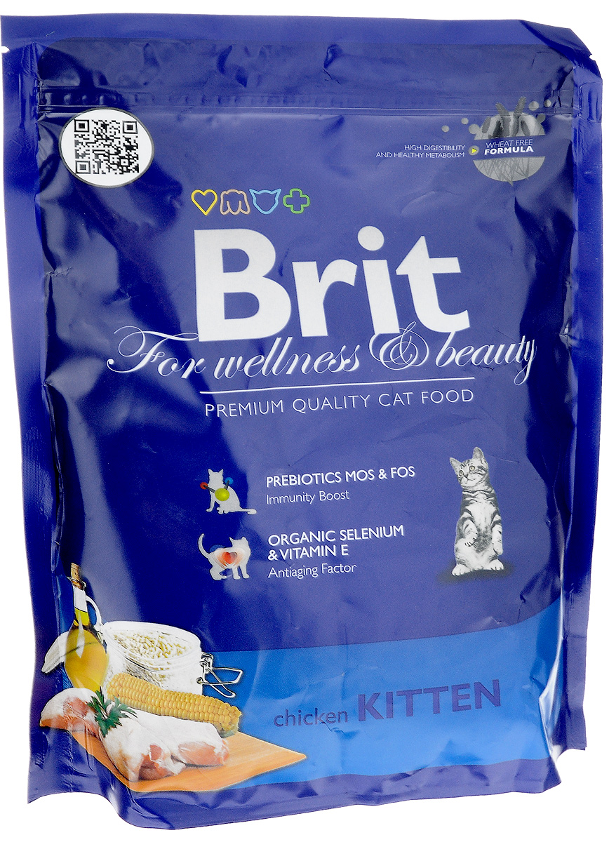 Корм сухой Brit Premium для котят, беременных и кормящих кошек, с курицей, 300 г8594031443896 Корм сухой Brit Premium для котят, беременных и кормящих кошек, с курицей, 300 г8594031443896Полноценный сбалансированный корм Brit Premiumпредназначен для котят от 1 месяца до 1 года, также рекомендуется для беременных и кормящих кошек всех пород. Он не содержит пшеницы, что обеспечивает максимальное снижение пищевой аллергии. Содержание пребиотиков MOS и FOS повышает иммунитет и поддерживает здоровую микрофлору кишечника. Органический селен и витамин Е замедляют процессы старения.Товар сертифицирован.