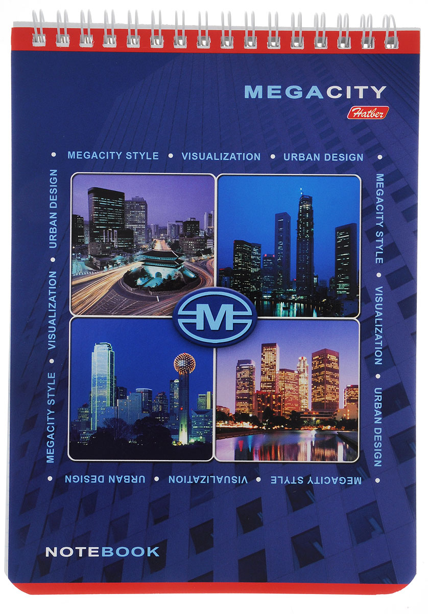 Hatber Блокнот Megacity 80 листов в клетку80Б5B1гр_синий Hatber Блокнот Megacity 80 листов в клетку80Б5B1гр_синийСерия Megacity - образец сверхпопулярной городской тематики, который претендует если не на статус вечной, то, как минимум, проверенной временем. Яркие фотографии самых известных городов мира смотрятся поистине красиво и пользуются огромной популярностью среди молодежи и заядлых путешественников. Блокнот Hatber подойдет школьнику, студенту или любому человеку для различных записей.Обложка выполнена из плотного картона, что позволит сохранить блокнот в аккуратном состоянии на протяжении всего времени использования. Лицевая сторона украшена фотографиями городов и небоскребов. Сзади имеется жесткая подложка. Внутренний блок соединен металлическим гребнем и состоит из 80 листов белой бумаги. Стандартная линовка в клетку голубого цвета без полей.