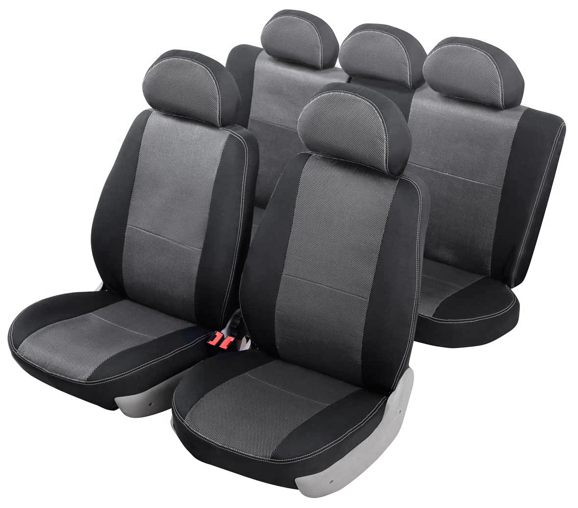 Чехлы автомобильные Senator Dakkar, для Toyota Corolla 2006-2012, седанS3010171 Чехлы автомобильные Senator Dakkar, для Toyota Corolla 2006-2012, седанS3010171Автомобильные чехлы Senator Dakkar изготовлены из качественного жаккарда, триплированного огнеупорным поролоном толщиной 5 мм, за счет чего чехол приобретает дополнительную мягкость. Подложка из спанбонда сохраняет свойства поролона и предотвращает его разрушение. Водительское сиденье имеет усиленные швы, все внутренние соединительные швы обработаны оверлоком. Чехлы идеально повторяют штатную форму сидений и выглядят как оригинальная обивка сидений. Разработаны индивидуально для каждой модели автомобиля. Дизайн чехлов Senator Dakkar приближен к оригинальной обивке салона. Жаккардовый материал расположен в центральной части сидений и спинок, а также на подголовниках. Декоративная контрастная прострочка по периметру авточехлов придает стильный и изысканный внешний вид интерьеру автомобиля. В спинках передних сидений расположены карманы, закрывающиеся на молнию. Чехлы сохраняют полную функциональность салона - трансформация сидений, возможность установки детских кресел ISOFIX, не препятствуют работе подушек безопасности AIRBAG и подогреву сидений. Для простоты установки используется липучка Velcro, учтены все технологические отверстия. Авточехлы Senator Dakkar просты в уходе - загрязнения легко удаляются влажной тканью. Чехлы имеют раздельную схему надевания. Чехлы задних сидений закрывают всю поверхность, включая тыльную сторону спинки (со стороны багажника).