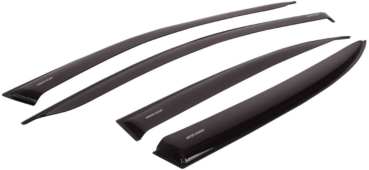 Дефлекторы окон Voron Glass Samurai, для Nissan Tiida 2004-2014, хетчбек, 4 штДЕФ00300 Дефлекторы окон Voron Glass Samurai, для Nissan Tiida 2004-2014, хетчбек, 4 штДЕФ00300Дефлекторы выполнены из авиационного поликарбоната – гибкого и прочного материала. Устойчивы к механическому воздействию и УФ излучению. Эксплуатация без сколов и трещин.Надежная фиксация, благодаря профессиональному скотчу 3М с высокой адгезией. Отсутствие шума при эксплуатации. Проверенная аэродинамическая форма дефлектора позволяет использовать его без посторонних звуков даже на высоких скоростях. Рекомендации по использованию:- Для правильной установки производитель рекомендует ознакомиться с инструкцией по установке. Правильная подготовка и монтаж дефлекторов позволит обеспечить максимально надежную фиксацию.- Каждый дефлектор упакован в защитную пленку, гарантирующую отсутствие пыли и царапин. Перед установкой обязательно снимите защитную пленку.