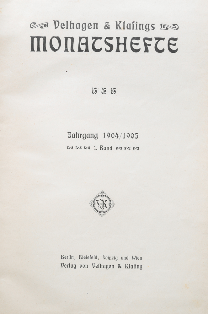 Velhagen & Klasings Monatshefte. Jahrgang 1904/1905. Band 1