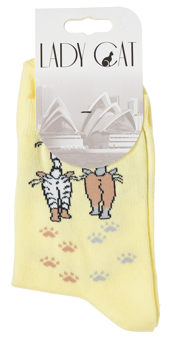 Носки женские Lady Cat, цвет: светло-желтый. М 3002. Размер 1 (35/37)М 3002 Носки женские Lady Cat, цвет: светло-желтый. М 3002. Размер 1 (35/37)М 3002Удобные женские носки Lady Cat, изготовленные из высококачественного комбинированного материала, очень мягкие и приятные на ощупь, позволяют коже дышать. Эластичная резинка плотно облегает ногу, не сдавливая ее, обеспечивая комфорт и удобство. Носки со стандартным паголенком оформлены принтом в виде забавных кошечек.Удобные и комфортные носки великолепно подойдут к любой вашей обуви.
