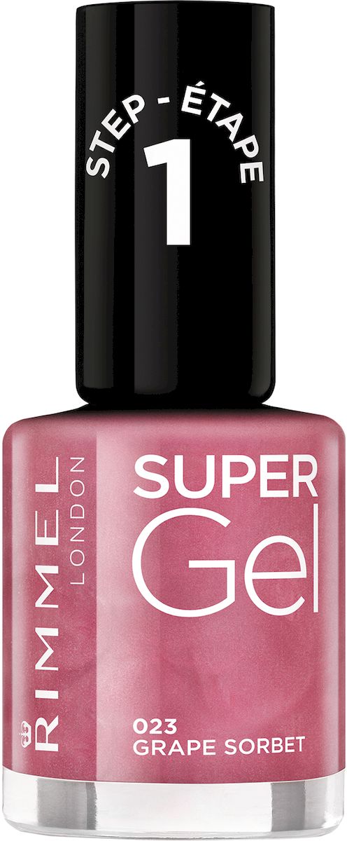 Rimmel Super Gel Nail polish Гель-лак для ногтей, тон 023 розовый перламутр, 12 мл34776273023 Rimmel Super Gel Nail polish Гель-лак для ногтей, тон 023 розовый перламутр, 12 мл34776273023STEP 1. Скажите Да! технологиям салонного маникюра у вас дома! БЕЗ УФ-ламп, БЕЗ спешки, БЕЗ огромных затрат и БЕЗ вреда для ногтей! Всего 2 простых шага для гелевого маникюра: нанесите 2 слоя гель-лака на ногти, затем нанесите 1 слой верхнего покрытия. STEP 1 обеспечит базовое покрытие и непревзойденный цвет!