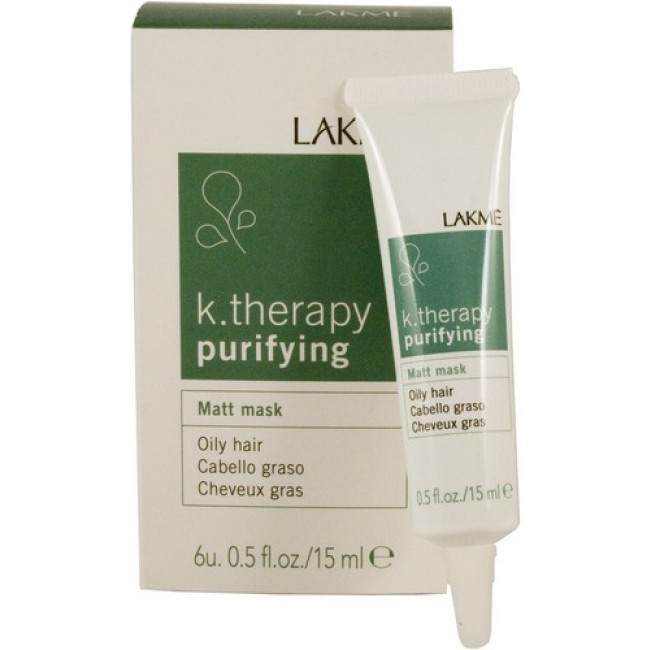 Lakme Маска для жирных волос с матирующим эффектом Matt Mask Oily Hair, 6х15 мл43222 Lakme Маска для жирных волос с матирующим эффектом Matt Mask Oily Hair, 6х15 мл43222Ассортимент специально разработанных продуктов для жирных волос.Состояние кожи головы: кожа головы с повышенной секрецией сальных желез.Содержит сбалансированный комплекс серных аминокислот и цинка. Мягкая формула глубоко проникает в кожу головы и оказывает абсорбирующее действие. Регулирует деятельность сальных желез. Натуральная глина поглощает излишнюю секрецию сальных желез, обеспечивая матирующий эффект. Экстракты бамбука и лопуха обеспечивают волосам легкость и объем.Прошла дерматологический контроль