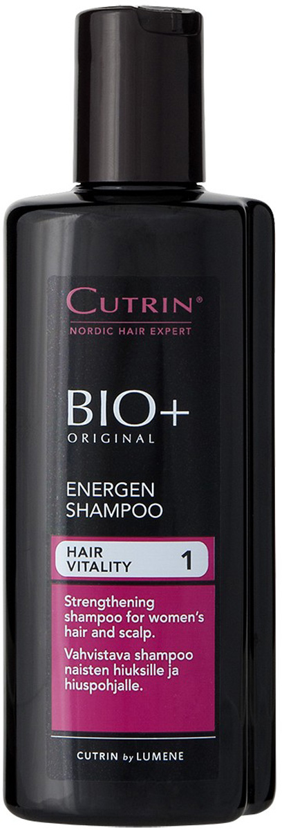 Cutrin Энергетический шампунь для женщин BIO+ Energen Shampoo, 200 мл14228 Cutrin Энергетический шампунь для женщин BIO+ Energen Shampoo, 200 мл14228Укрепляющий шампунь для женщин стимулирует процесс обновления клеток и рост новых волос, а также препятствует их преждевременному выпадению.Содержит 7 разных витаминов, которые особенно важны для роста волос, включая Биотин, витамин группы H, недостаток которого приводит к выпадению волос, появлению седины и заболеваниям кожи головы.Ксилитол, лактитол и пальмовый экстракт нормализуют работу сальных желез и улучшают состояние кожи головы.Наиболее эффективно применять в комплексе со стимулирующим лосьоном BIO+ для женщин.