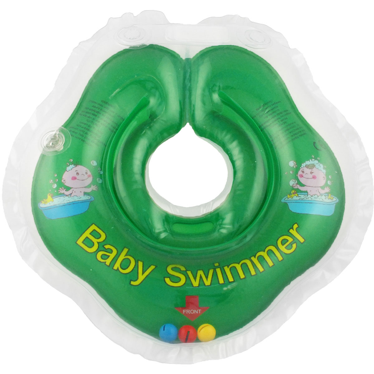 Baby Swimmer Круг на шею с погремушкой цвет зеленый 3-12 кг