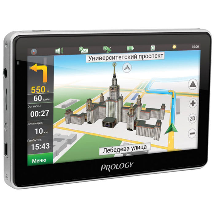 Prology iMAP-5800 автомобильный навигаторPROLOGY iMAP-5800 Prology iMAP-5800 автомобильный навигаторPROLOGY iMAP-5800Prology iMAP-5800 - простой и надёжный портативный автомобильный навигатор с 5-дюймовым сенсорным экраном. Благодаря предустановленному ПО Навител Навигатор, устройство полностью готово к работе и не требует дополнительной покупки карт.Картографическое покрытие охватывает всю Россию и еще 11 стран: Украину, Беларусь, Казахстан, Латвию, Литву, Эстонию, Польшу, Норвегию, Данию, Швецию и Финляндию, всего более 370 000 населенных пунктов, в том числе более 30 000 - с HD-картографией.В навигаторе используется процессор MStar 800 МГц и встроенный 66-канальный GPS-приемник. Внутренняя память устройства составляет 4 ГБ и может быть расширена установкой карты microSD объемом до 32 ГБ. Встроенный полимерный литий-ионный аккумулятор емкостью 950 мАч обеспечивает до 3 часов автономной работы.Процессор MStarЧастота процессора: 800 МГцОбъем оперативной памяти: 128 МБОперационная система: Microsoft WinCE 6.0Емкость аккумулятора: 950 мАчВремя зарядки: от адаптера - до 4 часов; от ПК - до 8 часов