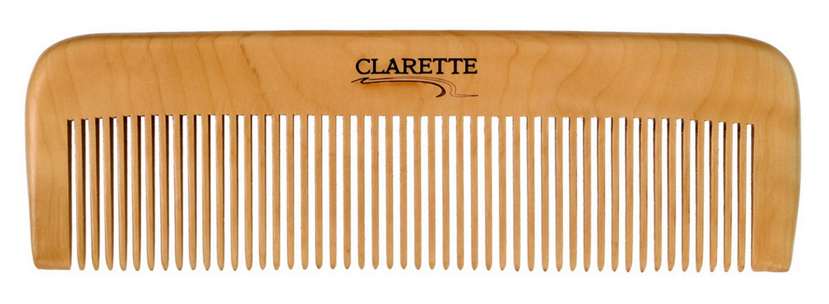 Clarette Расческа для волос деревянная прямая, цвет: бежевый