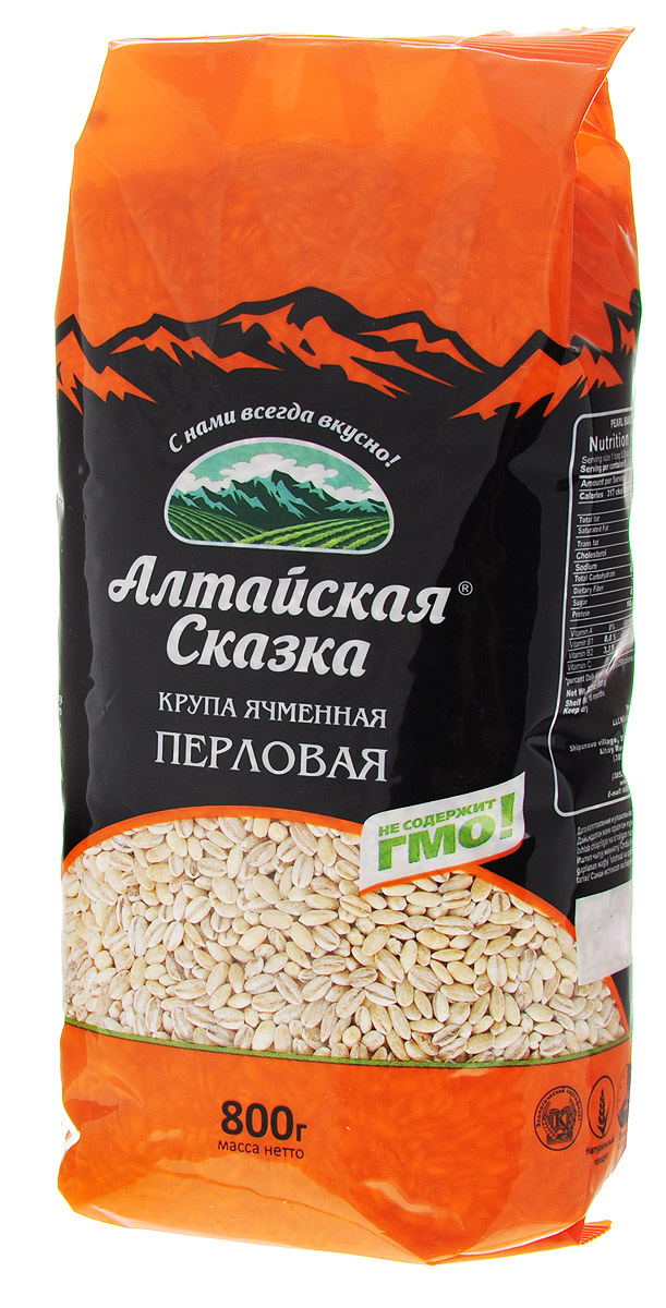 Алтайская Сказка крупа перловая №1, 800 гбмя024 Алтайская Сказка крупа перловая №1, 800 гбмя024Перловую крупу очень ценили наши предки, и поэтому дали ей название, созвучное слову перлы, - так на Руси называли жемчуг. Благодаря входящим в ее состав питательным веществам, витаминам и клетчатке перловка на протяжении многих веков присутствует в самых популярных блюдах русской кухни. А еще перловую крупу называют кашей красоты благодаря содержащемуся в ней белку лизину, - он способствует выработке коллагена и сохранению молодости кожи. Тонкий вкус и аромат перловки идеально дополняет основные блюда в качестве гарнира. А отборные зернышки – крупинка к крупинке – позволяют перловке Алтайская сказка равномерно развариваться, чтобы каша получалась рассыпчатой.