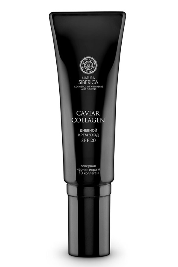 Natura Siberica дневной крем-уход от первых признаков старения SPF 20 Caviar Collagen 30 мл086-0-34011 Natura Siberica дневной крем-уход от первых признаков старения SPF 20 Caviar Collagen 30 мл086-0-34011Действие крема Caviar Collagen направлено в первую очередь на максимальное увлажнение кожи лица, предотвращение появления возрастных изменений и оптимальную защиту. Мощный коктейль из восстанавливающих и укрепляющих ингредиентов, включая вытяжку из черной икры, действует в четырех аспектах: восполняет необходимую жизненную энергию и водный баланс, интенсивно увлажняет и питает. Активные компоненты· Экстракт черной икры, всемирно известный своими уникальными омолаживающими свойствами, насыщен протеинами и коллагеном, минералами и витаминами, благодаря чему эффективно предотвращает процесс старения, активизирует процессы восстановления клеток и выработки коллагена.· Гиалуроновая кислота восстанавливает способность кожи удерживать влагу. Кожа восполняет водный баланс и приобретает здоровое сияние.· 3D коллаген черной икры удерживает влагу на уровне эпидермиса, улучшая тонус и упругость кожи.· Полипептид Syn-Ake (содержание в креме 4%) разглаживает кожу и борется с мимическими морщинами. Доказанная клиническая эффективность: уменьшение глубины морщин на 52%.· Комплекс Vitagenyl стимулирует гены защиты, тем самым увеличивает продолжительность жизни клетки, сохраняя молодость кожи.· Феруловая кислота (из Сибирского ириса) в сочетании с витаминами Е и С повышает естественную антиоксидантную защиту кожи от вредного воздействия окружающей среды.