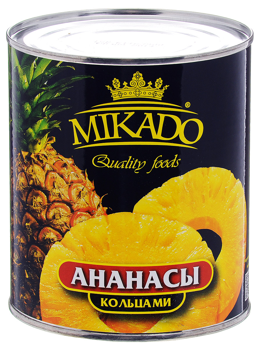 все цены на Mikado ананасы кольцами в сиропе, 850 мл онлайн