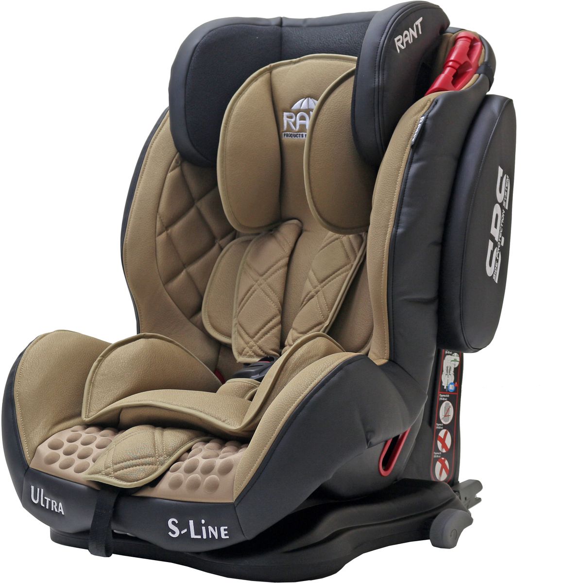 Rant Автокресло Ultra Isofix цвет кофейный от 9 до 36 кг4650070980595 Rant Автокресло Ultra Isofix цвет кофейный от 9 до 36 кг4650070980595Автокресло Rant Ultra - универсальное автокресло, предназначенное для детей весом от 9 до 36 кг (приблизительно с 9 месяцев до 12 лет). Это удобная, комфортная модель с хорошим уровнем безопасности.Корпус автокресла выполнен из ударопрочного пластика. Усиленная система боковой защиты SPS обеспечивает дополнительную защиту при боковых ударах. Система крепления автокресла оснащена фиксаторами для штатного ремня, делающими установку автокресла максимально надежной. Подголовник автокресла - объемный, глубокий. Высота регулируется в трех положениях. На подголовнике расположены направляющие для штатного ремня безопасности (используются в весовой категории от 15 кг, когда ребенок удерживается в кресле уже штатным ремнем безопасности, а не внутренними ремнями).Внутренние пятиточечные ремни безопасности с мягкими плечевыми накладками надежно удерживают малыша в автокресле. Ремни интегрированы в подголовник, регулируются по высоте одновременно с поднятием подголовника. Имеют центральную систему натяжения и прочный, практичный замок. Сиденье увеличенной ширины сделает более комфортной поездки уже подросшего ребенка. Угол наклона спинки регулируется в трех положениях. Для самых маленьких пассажиров предусмотрен мягкий съемный вкладыш.Чехол автокресла изготовлен из качественной, высокопрочной, гипоаллергенной ткани. Легко снимается для чистки или стирки.Автокресло устанавливается по направлению движения, с помощью штатного ремня безопасности автомобиля. Ребенок удерживается в кресле внутренними пятиточечными ремнями безопасности (до 18 кг) или штатным ремнем безопасности (от 18 кг), а также системой Isofix.Автокресло имеет усиленную боковую защиту. Корпус из ударопрочного пластика гарантируют защиту при боковых и фронтальных столкновениях. Пятиточечные ремни безопасности с мягкими плечевыми накладками надежно зафиксируют малыша в автокресле. Прочный и практичный замок фиксации ремней безопасности надежно удержит малыша при резких торможениях и толчках.