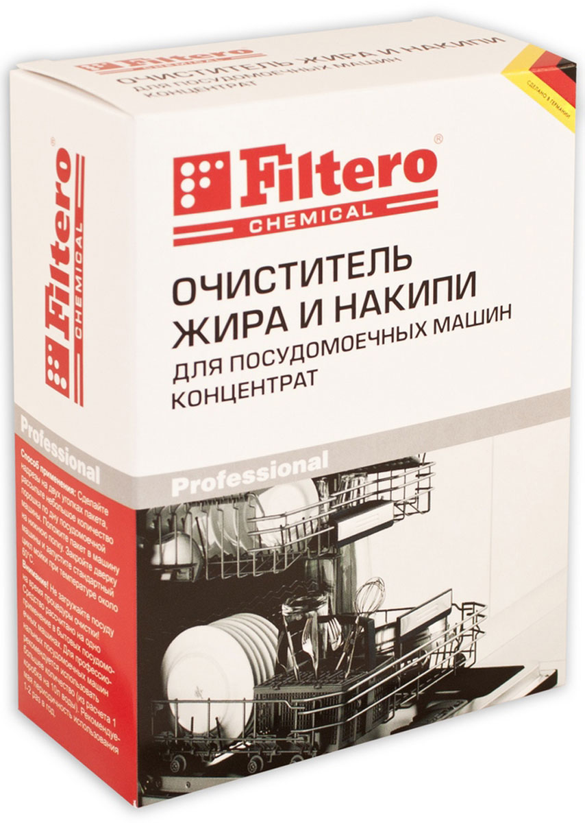 Filtero 706 очиститель жира и накипи в посудомоечных машинах, 250 г706 Filtero 706 очиститель жира и накипи в посудомоечных машинах, 250 г706Накопленные загрязнения на внутренних поверхностях посудомоечных машин вызывают ряд проблем в эксплуатации прибора. Накипь на нагревательных элементах может привести к поломке, а накопленный жир – к появлению неприятных запахов и явиться причиной слабой моющей способности машины. Очиститель жира и накипи для посудомоечных машин Filtero 706 удаляет любые загрязнения с внутренних деталей посудомоечных машин. Эффективно и безопасно борется с жиром и известковыми отложениями.Полностью удаляет накипьОчищает фильтры машины, сливные шланги от жираИзбавляет от неприятных запаховУлучшает результат мойкиРекомендовано для AEG, Ariston, Bosch, Electrolux, Miele, Indesit.