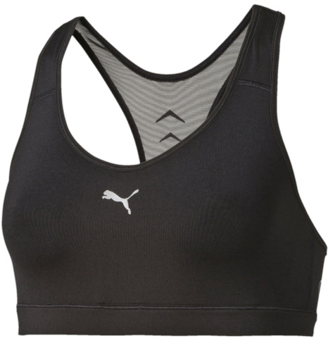 Топ-бра для фитнеса Puma Pwrshape Cardio, цвет: черный. 51396301. Размер L (48)513963_01 Топ-бра для фитнеса Puma Pwrshape Cardio, цвет: черный. 51396301. Размер L (48)513963_01Спортивный топ-бра Pwrshape Cardio изготовлен с использованием высокофункционального материала dryCELL, который отводит влагу, поддерживает тело сухим и гарантирует комфорт во время активных тренировок и занятий спортом. Модель имеет литые чашечки из ячеистого материала и вставку сзади из сетчатого материала, что обеспечивает отличную поддержку груди и циркуляцию воздуха. Удобный крой изделия и эластичный материал лямок не стесняет движений и обеспечивает идеальную посадку по фигуре, как и отделка низа полосой из плотного эластичного материала, благодаря которой бюстгальтер легко надевается и снимается.