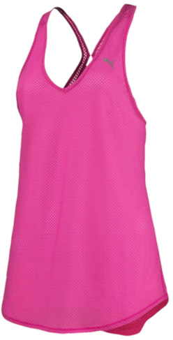 Майка женская Puma Mesh It Up Layer Tank, цвет: фуксия. 51447504. Размер XL (50)514475_04 Майка женская Puma Mesh It Up Layer Tank, цвет: фуксия. 51447504. Размер XL (50)514475_04Майка Puma Mesh It Up Layer Tank изготовлена с использованием высокофункциональной технологии dryCELL, которая отводит влагу, поддерживает тело сухим и гарантирует комфорт во время активных тренировок и занятий спортом. Дышащие свойства изделия обеспечиваются вставками из сетчатого материала и кроем, оставляющим открытой спину. Также свободный крой модели не стесняет движений и позволяет легко комбинировать изделие с другими предметами одежды. Логотип Puma из светоотражающего материала обеспечивает вашу безопасность в темное время суток.
