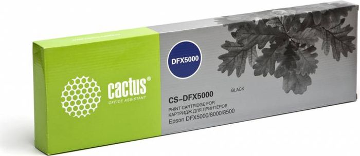 Cactus CS-DFX5000, Black картридж ленточный для Epson DFX5000/8000/8500CS-DFX5000 Cactus CS-DFX5000, Black картридж ленточный для Epson DFX5000/8000/8500CS-DFX5000Картридж ленточный Cactus CS-DFX5000 для матричных принтеров Epson DFX5000/8000/8500.Расходные материалы Cactus для печати максимизируют характеристики принтера. Они обеспечивают повышенную четкость изображения и надежное качество печати.
