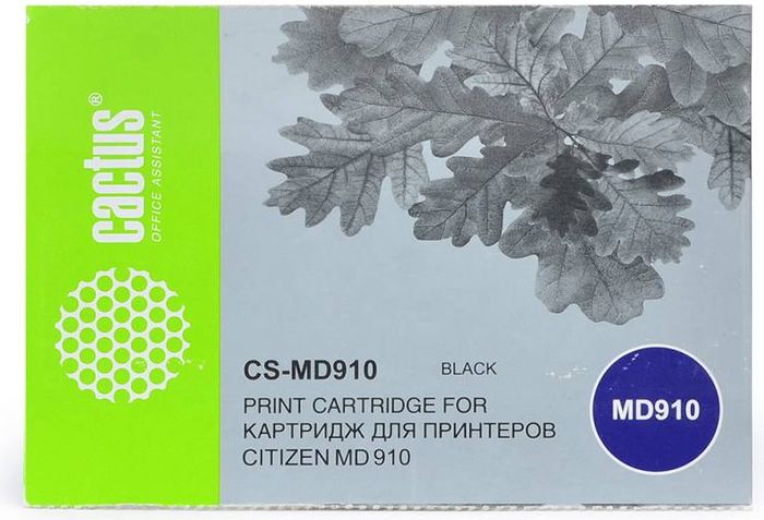 Cactus CS-MD910, Black картридж ленточный для Citizen MD-910CS-MD910 Cactus CS-MD910, Black картридж ленточный для Citizen MD-910CS-MD910Картридж ленточный Cactus CS-MD910 для матричных принтеров Citizen MD-910.Расходные материалы Cactus для печати максимизируют характеристики принтера. Они обеспечивают повышенную четкость изображения и надежное качество печати.