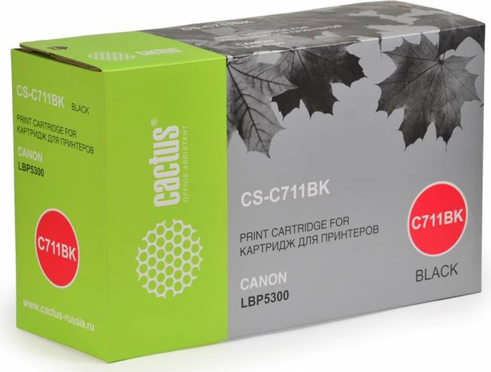 Cactus CS-C711BK, Black тонер-картридж для Canon LBP5300CS-C711BK Cactus CS-C711BK, Black тонер-картридж для Canon LBP5300CS-C711BKТонер-картридж Cactus CS-C711BK для лазерных принтеров Canon LBP5300.Расходные материалы Cactus для лазерной печати максимизируют характеристики принтера. Обеспечивают повышенную чёткость чёрного текста и плавность переходов оттенков серого цвета и полутонов, позволяют отображать мельчайшие детали изображения. Гарантируют надежное качество печати.