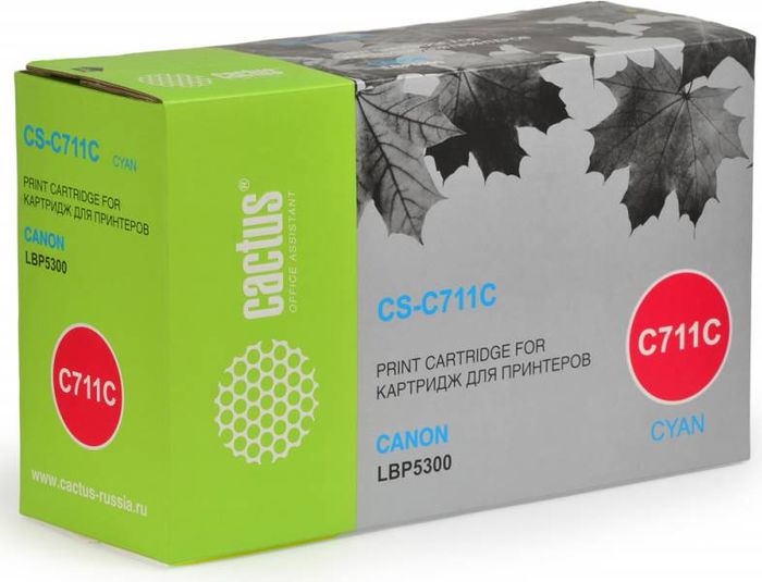 Cactus CS-C711C, Cyan тонер-картридж для Canon LBP5300CS-C711C Cactus CS-C711C, Cyan тонер-картридж для Canon LBP5300CS-C711CТонер-картридж Cactus CS-C711C для лазерных принтеров Canon LBP5300.Расходные материалы Cactus для лазерной печати максимизируют характеристики принтера. Обеспечивают повышенную чёткость чёрного текста и плавность переходов оттенков серого цвета и полутонов, позволяют отображать мельчайшие детали изображения. Гарантируют надежное качество печати.