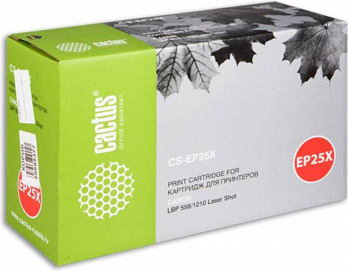 Cactus CS-EP25X, Black тонер-картридж для Canon LBP558/1210CS-EP25X Cactus CS-EP25X, Black тонер-картридж для Canon LBP558/1210CS-EP25XТонер-картридж Cactus CS-EP25X для лазерных принтеров Canon LBP558/1210.Расходные материалы Cactus для лазерной печати максимизируют характеристики принтера. Обеспечивают повышенную чёткость чёрного текста и плавность переходов оттенков серого цвета и полутонов, позволяют отображать мельчайшие детали изображения. Гарантируют надежное качество печати.