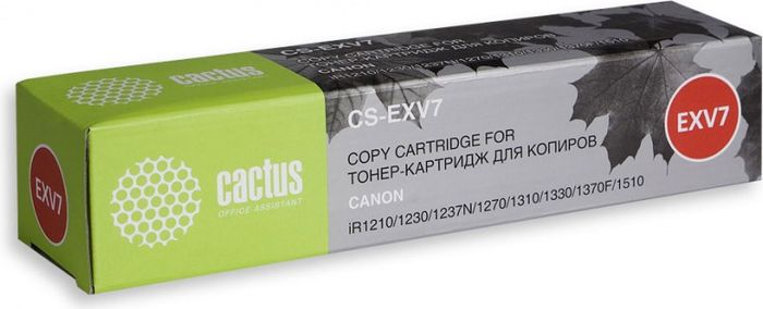 Cactus CS-EXV7, Black тонер-картридж для Canon IR 1200/1210/1230/1270/1270F/1300/1310/1330/1370/1370F/1510/1530/1570/1570FCS-EXV7 Cactus CS-EXV7, Black тонер-картридж для Canon IR 1200/1210/1230/1270/1270F/1300/1310/1330/1370/1370F/1510/1530/1570/1570FCS-EXV7Тонер-картридж Cactus CS-EXV7 для лазерных принтеров Canon IR 1200/1210/1230/1270/1270F/1300/1310/1330/1370/1370F/1510/1530/1570/1570F.Расходные материалы Cactus для лазерной печати максимизируют характеристики принтера. Обеспечивают повышенную чёткость чёрного текста и плавность переходов оттенков серого цвета и полутонов, позволяют отображать мельчайшие детали изображения. Гарантируют надежное качество печати.