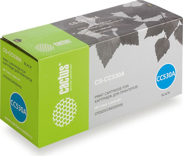 Cactus CS-CC530A, Black тонер-картридж для HP CLJ CP2025/CM2320CS-CC530A Cactus CS-CC530A, Black тонер-картридж для HP CLJ CP2025/CM2320CS-CC530AТонер-картридж Cactus CS-CC530A для лазерных принтеров HP CLJ CP2025/CM2320.Расходные материалы Cactus для лазерной печати максимизируют характеристики принтера. Обеспечивают повышенную чёткость чёрного текста и плавность переходов оттенков серого цвета и полутонов, позволяют отображать мельчайшие детали изображения. Гарантируют надежное качество печати.