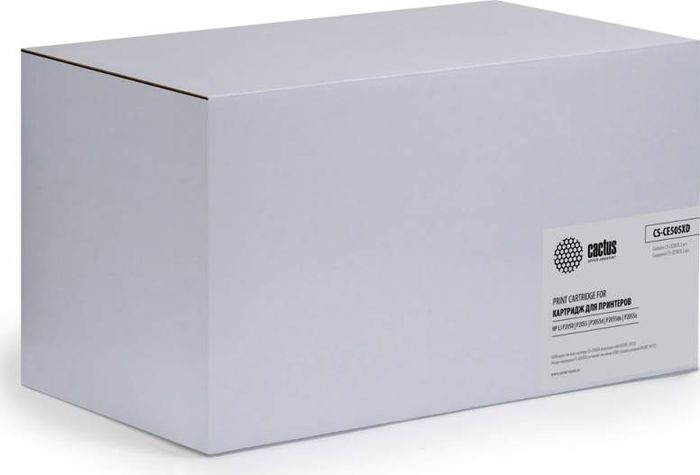 Cactus CS-CE505XD, Black тонер-картридж для HP LJ 2055CS-CE505XD Cactus CS-CE505XD, Black тонер-картридж для HP LJ 2055CS-CE505XDТонер-картридж Cactus CS-CE505XD для лазерных принтеров HP LJ 2055.Расходные материалы Cactus для лазерной печати максимизируют характеристики принтера. Обеспечивают повышенную чёткость чёрного текста и плавность переходов оттенков серого цвета и полутонов, позволяют отображать мельчайшие детали изображения. Гарантируют надежное качество печати.В комплект входит 2 тонер-картриджа.