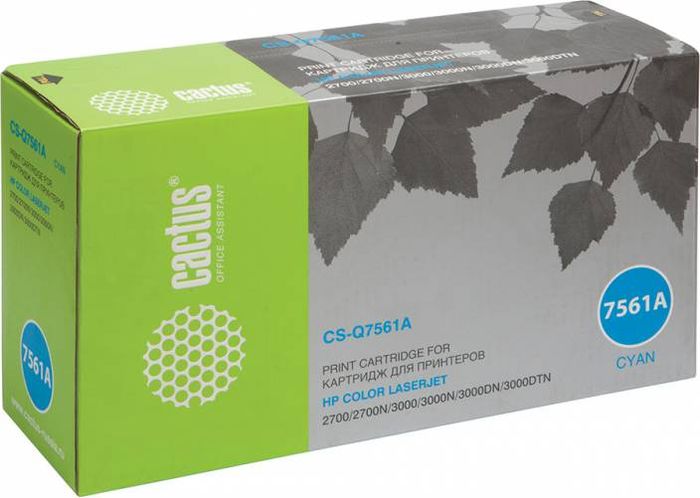 Cactus CS-Q7561A, Cyan тонер-картридж для HP LJ 2700/3000CS-Q7561A Cactus CS-Q7561A, Cyan тонер-картридж для HP LJ 2700/3000CS-Q7561AТонер-картридж Cactus CS-Q7561A для лазерных принтеров HP LJ 2700/3000.Расходные материалы Cactus для лазерной печати максимизируют характеристики принтера. Обеспечивают повышенную чёткость чёрного текста и плавность переходов оттенков серого цвета и полутонов, позволяют отображать мельчайшие детали изображения. Гарантируют надежное качество печати.