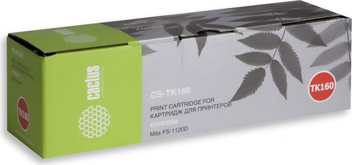 Cactus CS-TK160, Black тонер-картридж для Kyocera Mita FS 1120D/1120DN/1120CS-TK160 Cactus CS-TK160, Black тонер-картридж для Kyocera Mita FS 1120D/1120DN/1120CS-TK160Тонер-картридж Cactus CS-TK160 для лазерных принтеров Kyocera Mita FS 1120D/1120DN/1120.Расходные материалы Cactus для лазерной печати максимизируют характеристики принтера. Обеспечивают повышенную чёткость чёрного текста и плавность переходов оттенков серого цвета и полутонов, позволяют отображать мельчайшие детали изображения. Гарантируют надежное качество печати.