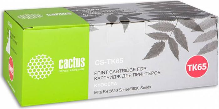 Cactus CS-TK65, Black тонер-картридж для Kyocera FS-3820/3830CS-TK65 Cactus CS-TK65, Black тонер-картридж для Kyocera FS-3820/3830CS-TK65Тонер-картридж Cactus CS-TK65 для лазерных принтеров Kyocera FS-3820/3830.Расходные материалы Cactus для лазерной печати максимизируют характеристики принтера. Обеспечивают повышенную чёткость чёрного текста и плавность переходов оттенков серого цвета и полутонов, позволяют отображать мельчайшие детали изображения. Гарантируют надежное качество печати.