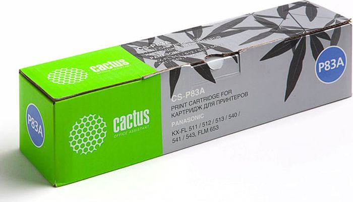 Cactus CS-P83A, Black тонер-картридж для Panasonic KX-FLM653RU/FLM663RU/FL513RU/FL543RUCS-P83A Cactus CS-P83A, Black тонер-картридж для Panasonic KX-FLM653RU/FLM663RU/FL513RU/FL543RUCS-P83AТонер-картридж Cactus CS-P83A для лазерных принтеров Panasonic KX-FLM653RU/FLM663RU/FL513RU/FL543RU.Расходные материалы Cactus для лазерной печати максимизируют характеристики принтера. Обеспечивают повышенную чёткость чёрного текста и плавность переходов оттенков серого цвета и полутонов, позволяют отображать мельчайшие детали изображения. Гарантируют надежное качество печати.