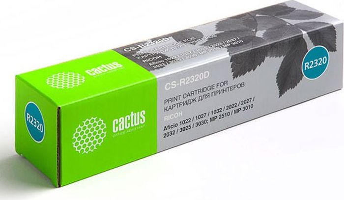 Cactus CS-R2320D, Black тонер-картридж для Ricoh Aficio 1022/1027/1032/2022/2027/2032/3025/3030/MP 2510/3010CS-R2320D Cactus CS-R2320D, Black тонер-картридж для Ricoh Aficio 1022/1027/1032/2022/2027/2032/3025/3030/MP 2510/3010CS-R2320DТонер-картридж Cactus CS-R2320D для лазерных принтеров Ricoh Aficio 1022/1027/1032/2022/2027/2032/3025/3030/MP 2510/3010.Расходные материалы Cactus для лазерной печати максимизируют характеристики принтера. Обеспечивают повышенную чёткость чёрного текста и плавность переходов оттенков серого цвета и полутонов, позволяют отображать мельчайшие детали изображения. Гарантируют надежное качество печати.