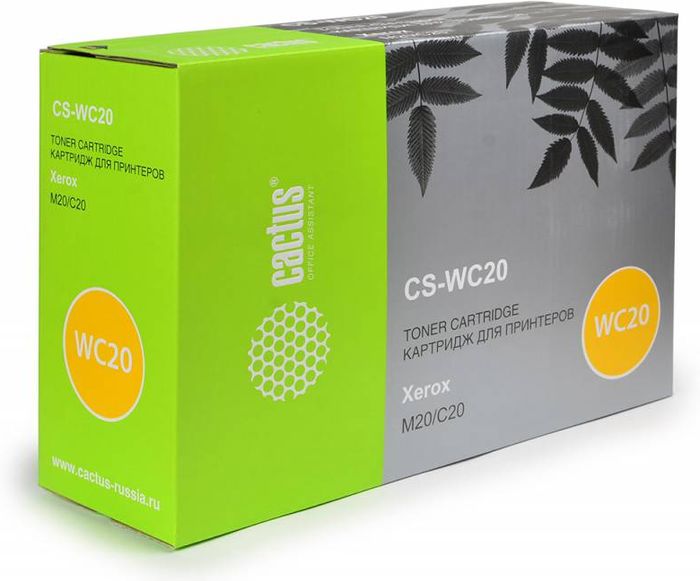 Cactus CS-WC20 106R01048, Black тонер-картридж для Xerox WorkCentre M20/CC C20CS-WC20 Cactus CS-WC20 106R01048, Black тонер-картридж для Xerox WorkCentre M20/CC C20CS-WC20Тонер-картридж Cactus CS-WC20 106R01048 для лазерных принтеров Xerox WorkCentre M20/CC C20.Расходные материалы Cactus для лазерной печати максимизируют характеристики принтера. Обеспечивают повышенную чёткость чёрного текста и плавность переходов оттенков серого цвета и полутонов, позволяют отображать мельчайшие детали изображения. Гарантируют надежное качество печати.