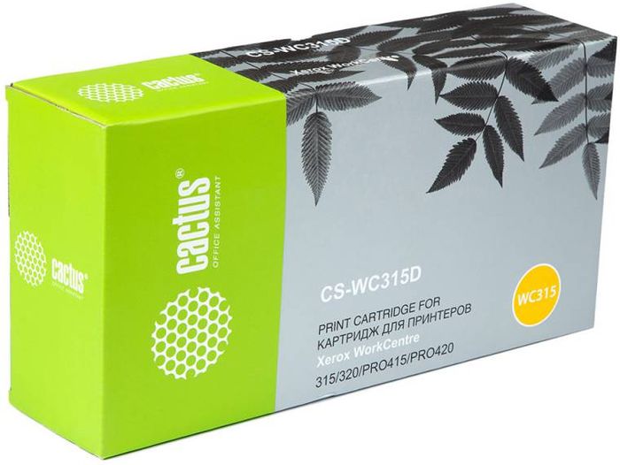 Cactus CS-WC315D 006R01044, Black тонер-картридж для Xerox WorkCentre 315/320/PRO415/PRO420CS-WC315D Cactus CS-WC315D 006R01044, Black тонер-картридж для Xerox WorkCentre 315/320/PRO415/PRO420CS-WC315DТонер-картридж Cactus CS-WC315D 006R01044 для лазерных принтеров Xerox WorkCentre 315/320/PRO415/PRO420.Расходные материалы Cactus для лазерной печати максимизируют характеристики принтера. Обеспечивают повышенную чёткость чёрного текста и плавность переходов оттенков серого цвета и полутонов, позволяют отображать мельчайшие детали изображения. Гарантируют надежное качество печати.