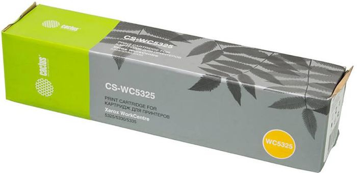 Cactus CS-WC5325 006R01160, Black тонер-картридж для Xerox WorkCentre 5325/5330/5335CS-WC5325 Cactus CS-WC5325 006R01160, Black тонер-картридж для Xerox WorkCentre 5325/5330/5335CS-WC5325Тонер-картридж Cactus CS-WC5325 006R01160 для лазерных принтеров Xerox WorkCentre 5325, 5330, 5335Расходные материалы Cactus для лазерной печати максимизируют характеристики принтера. Обеспечивают повышенную чёткость чёрного текста и плавность переходов оттенков серого цвета и полутонов, позволяют отображать мельчайшие детали изображения. Гарантируют надежное качество печати.