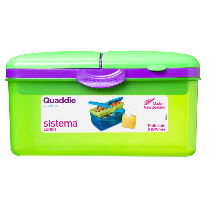 Ланчбокс 4-х секционный Sistema TO-GO 2л с бутылкой3970С6 Ланчбокс 4-х секционный Sistema TO-GO 2л с бутылкой3970С6Контейнер Lunch имеет 4 отделения для хранения и транспортировки бутербродов, порционных салатов, мяса или рыбы, горячих и холодных блюд. Ланчбокс для детей и взрослых позволяет взять даже сложный обед, из нескольких блюд, в одном компактном контейнере. На крышке имеется прорезиненный обод, который способствует более герметичному закрыванию. Контейнер оснащен фиксирующимися зажимами – клипсами, которые при необходимости можно будет заменить. Можно мыть в посудомоечной машине.