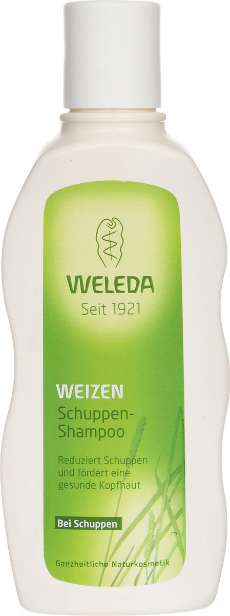 Weleda Шампунь от перхоти, с экстрактом пшеницы, 190 мл9557 Weleda Шампунь от перхоти, с экстрактом пшеницы, 190 мл9557Шампунь Weleda уменьшает образование перхоти и оздоравливает кожу головы. Обладающий бодрящим ароматом шампунь с маслом зародышей пшеницы, экстракта иглицы, фиалки трехцветной и шалфея уменьшает образование перхоти, бережно очищает волосы и кожу головы и оздоравливает кожу.Мягкая рецептура создана для восстановления здоровья кожи головы и естественной красоты ваших волос. Моющие вещества природного происхождения. Продукты не содержат ингредиентов на основе минеральных масел, а так же синтетических ароматизаторов, красителей и консервантов. Не содержит силикона. Протестировано дерматологами.Товар сертифицирован.