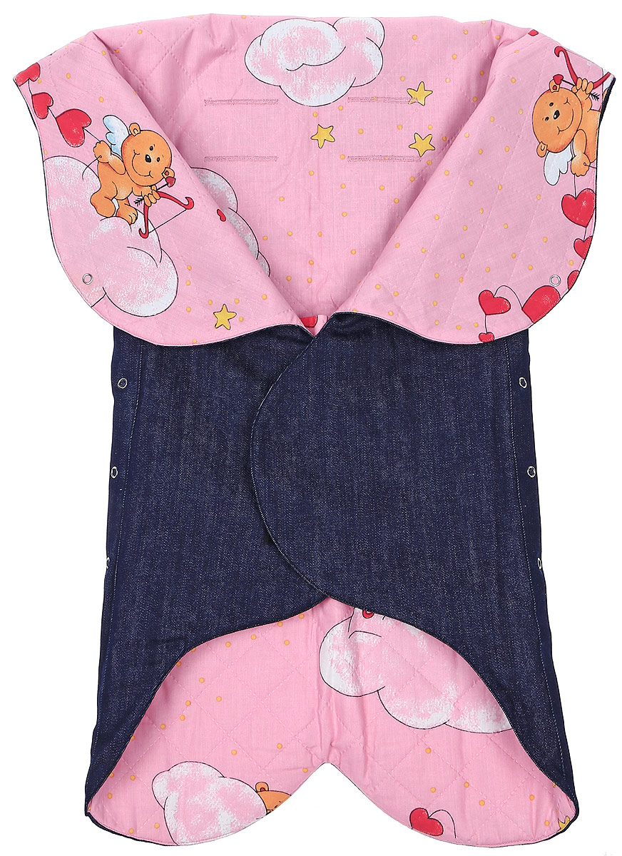 Конверт для новорожденного Ramili Denim Style, цвет: темно-синий, розовый. KRDS02S. Размер 0/6 месяцев